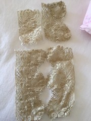 Antique Vintage Edwardian Victorian Net Blouse Lace Detail Ecru Student AS IS
