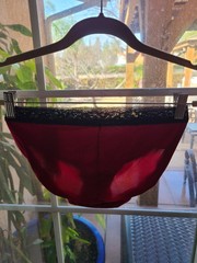 Vintage Jones New York Red Silky Nylon Hipster Panties Womens M 6