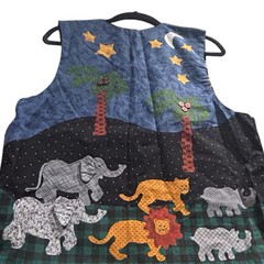 Vtg Womens Vest Noah’s Ark Handmade Christian Sunday School Teacher Bible Religi