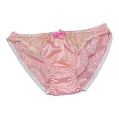 3XL Hip 40-43 VTG Bikini Sheer Slippery Panties Vic Lace Floral Embroidery Nylon