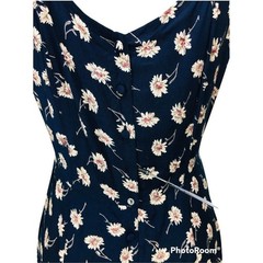 VTG 90s Nostalgia Black Floral Sleeveless Button-Down Grunge Prairie Maxi Dress
