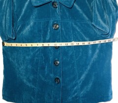 Vintage Corduroy Jacket Petite Large R.O.T. Teal Blue Button Down Boho 1990’s