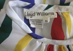 VTG 80’s LLOYD WILLIAMS White w/ Multi Color Diamond Print Long Sleeve Shirt 8