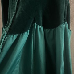Vintage House of Bianchi Emerald Green Velvet & Taffeta Dress 80’s Sweetheart