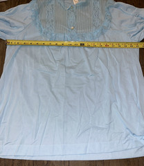 VTG Texsheen Pajama Set Lace Blue Nylon Sz 40 Pants & Top Lingerie EUC B15