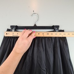Vanity Fair Vintage Black Nylon Half Slip Lace Trim Side Slit 28″ XL 9-11-715 US