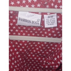 Vintage Fashion Bug Sleeveless Button Up Stars 4th July Size 30/32 Blouse Top