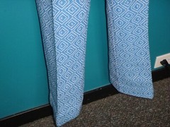 Vtg 60s 70s Acrylic “Wool” Vest & Pants Blue White Diamond Pattern Sz M