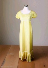 Cottagecore Romantic VTG 70s Hippie BOHO Maxi Dress Sz. S Yellow Woven Lace SS *