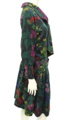 Emanuel Ungaro Black Floral Shawl Bow Collar Dress Vintage 8 (2,4,6) S, XS