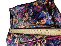 VTG Deena Satin Maxi Paisley Babydoll Nightgown Dress Sz M Blue Golden USA Made