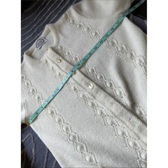 Vintage Devon Original Cream Knit Button-Up Cardigan Sweater Size Small