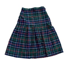 VTG Anne Fahy By Skippy Avant Garde Wool Skirt Plaid Pleated Tartan School Girl