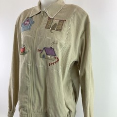 Vintage Teddi Jacket Women’s Medium Full Zip Kitty Cat Knitting Home Lady Meow