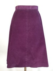 Vintage 1970’s-1980’s deep purple cotton corduroy skirt from ALEXANDER’S size 16
