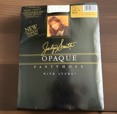 Vintage JACLYN SMITH Opaque Pantyhose Size A White Light Control Top SEALED 80s
