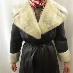 VINTAGE RARE 70s Faux Fur Women’s Coat MOD New Wave PUNK SOVIET NOIR GOTH OOAK
