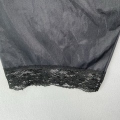 Vintage Lingerie Boudoir Bloomers Pettipants Black Nylon Satin Finish Lace Sz L