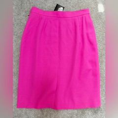 VINTAGE Yves Saint Laurent – Pink, Lightweight Wool Pencil Skirt – US 12 – NWT