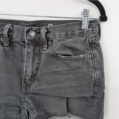 Gap 1969 Black Cutoff Denim Shorts 24 Slim Distressed Grunge