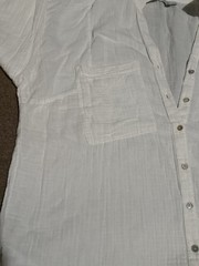 Topshop White Cotton Gauze Oversized Utility Button Front Shirt Womens US 10