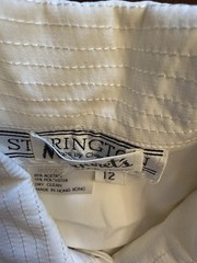Vintage Starington Women’s Ivory Cream Button Up Blouse Sz 12 Front Stitching