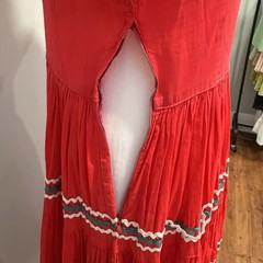 Vintage 60s Square Dance Dress Rockabilly Swing Western Red