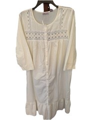 Vtg Amanda Smith Nightgown Sz Med 100% Cotton Lace SEE PICS & READ