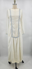 VTG Young Edwardian Arpeja Off White Gauze Maxi Dress Womens 11 Peasant