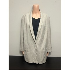 Vintage Christy Girl New York One-Button Blazer Size 14 Beige Academia Neutral