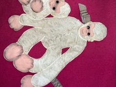 VINTAGE 1950’S FELT POODLE SKIRT Wool Capuchin Monkey Rare One Of A Kind Pink