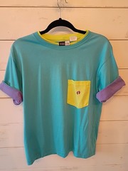 Vintage HANG TEN Color Block 1980s Women’s Skate Beachy Shirt EUC