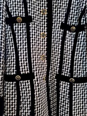 ESCADA by Margaretha Ley Houndstooth Blazer Jacket Tweed Velvet Size 40