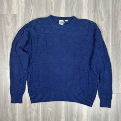 Vintage Saks Fifth Avenue Navy Silk Cotton Sweater – SIZE XL Knit Oversized