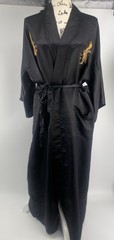 Vintage Golden Dragon Hand Embroidered Silk Robe Size X-LARGE