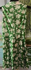 Vintage 60’s 70’s Women’s Sleeveless Green White Cottagecore Floral Dress Small