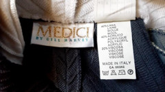 Vintage MEDICI BY GILL HARVEY Knit Wool Gray Two Piece Cardigan Asymmetry UK-10