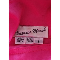 VTG 90s Pink Silk Jacket Sheer Sleeves Flower Buttons Victoria March Chicago