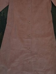 Vintage Samuel Robert Faux Suede Maxi Shirt Dress Salmon Pink Button Front Wms S