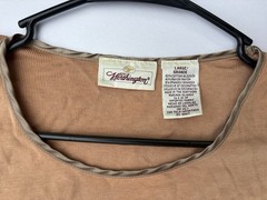 Vintage Worthington Tan and Beige 90s Short Sleeve Top Size Large