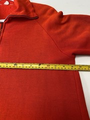 Vintage 70s S Zip Robe Lounge Sweatshirt Dress Red Orange