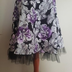 Vintage iHot Floral Swing Dress XL / XXL Rockabilly, Retro, Pin Up Purple