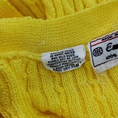 Vintage Emporium Yellow Cable Knit Cardigan Sweater Womens S Taiwan 100% Acrylic