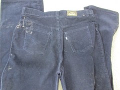 Vintage 70s Levis Womens Size 18 (32×33) Corduroy Navy Blue Flat Front