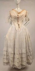 ROMANTIC CIVIL WAR 1860’S EMBR MUSLIN 2 PC DRESS FR ORIGINAL FLORIDA ESTATE