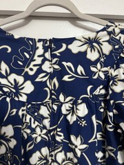 Vintage Hilo Hattie Hawaiian Dress M Blue Hibiscus Floral Made In Hawaii Cotton
