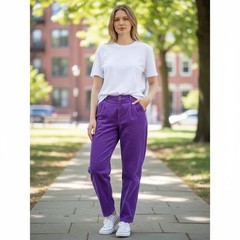 Pants Levis Corduroy Vintage Purple Pleated Tapered Size 12 Made in USA Bottoms