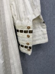 Vintage Dress 70s Gunne Sax Style Edwardian White Lace Cream High Neck Prairie S