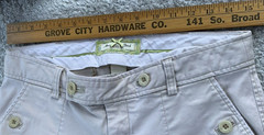 Vtg 90s/Y2K Abercrombie Khaki Chino Size 4 Low Rise Preppy Distressed Cuffed