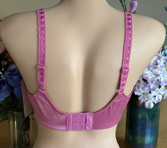 VANITY FAIR 36D PINK Lace Unlined Sheer Underwire Bra #75080 VINTAGE